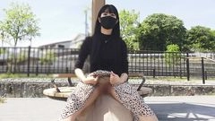 【無・素人個撮】黒髪ロング前髪パッツンの従順ドMスレンダー巨乳娘と露出散歩!人が行交うなか嫌がりながらもリモバイ絶頂しパイパンマンコ露出「イジメて下さい！」と即イキ敏感マンコ連続絶頂で妊娠懇願中出し！4