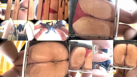 【特典おまけ付き】[超高画質]カフェテラスでおっぱいやアソコを拭いたり無防備すぎる2名 132