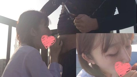 (無)【個撮+屋外】スポ根メンヘラ❤校舎屋上フェラチオサポート3万円【4K画質】❤4
