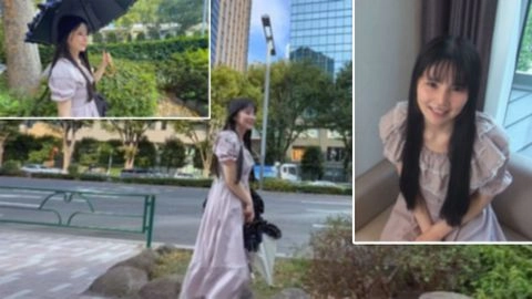 困り顔ではちゃめちゃかわいくて細身巨乳の女の子、「うん♡挿れていいよ♡」ということで生チンポ挿入で種付け中出し！0