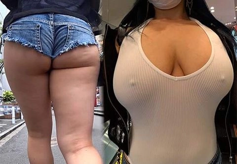 【Kカップ×爆尻】ノーブラ爆乳＆肉厚ヒップ美女が街中で暴れ散らす!!勃起乳首をチラ見せするド変態っぷり!!5